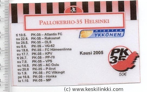 PK-35 kausikortti 2005